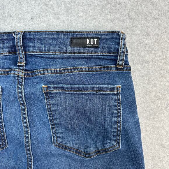 Kut From The Kloth Diana Skinny Jeans WMN 6 Blue Medium Wash Mid Rise Distressed - Picture 4 of 10